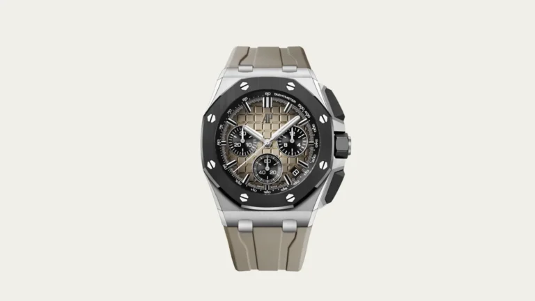 Audemars Piguet Royal Oak Offshore Selfwinding Chronograph with taupe dial and rubber strap