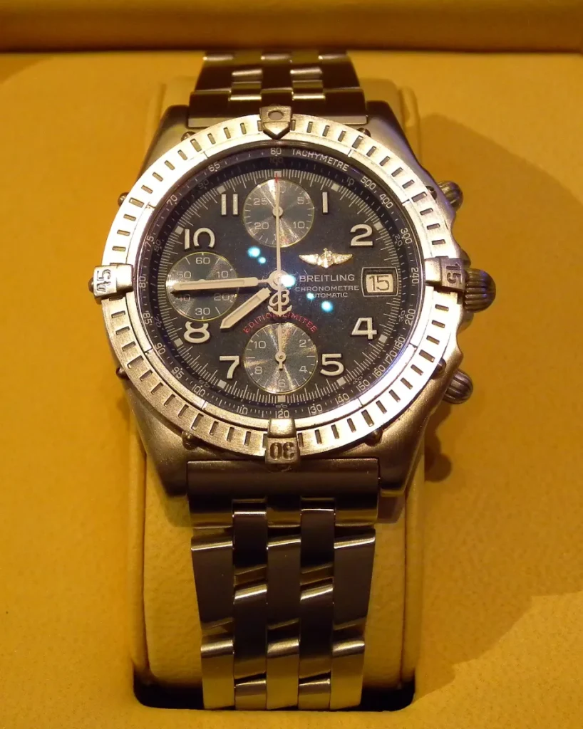 Breitling Chronomat chronograph with gold accents on a steel bracelet
