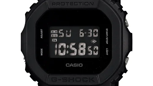Black Casio G-Shock DW-5600BB square digital watch with resin case and strap