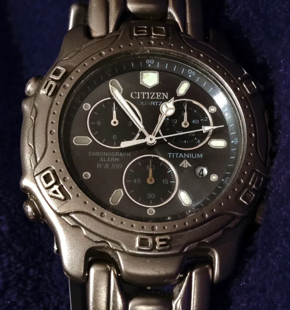 Titanium Citizen Promaster analog chronograph case