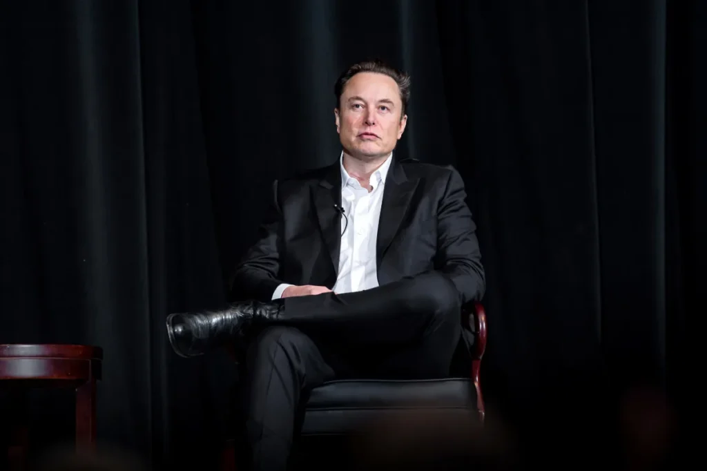 Elon Musk speaking at an event in Colorado in 2022