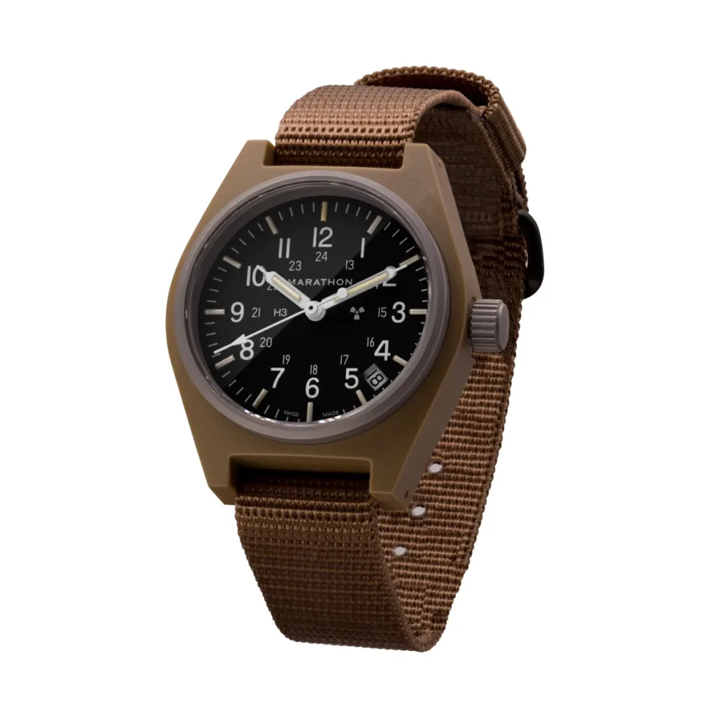 Marathon General Purpose Quartz with Date (GPQ-D) 34 mm in desert tan