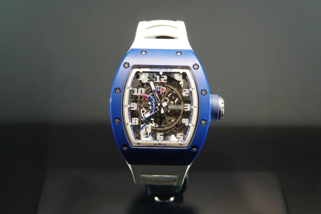 Richard Mille RM 030 automatic watch with skeletonised dial and tonneau case