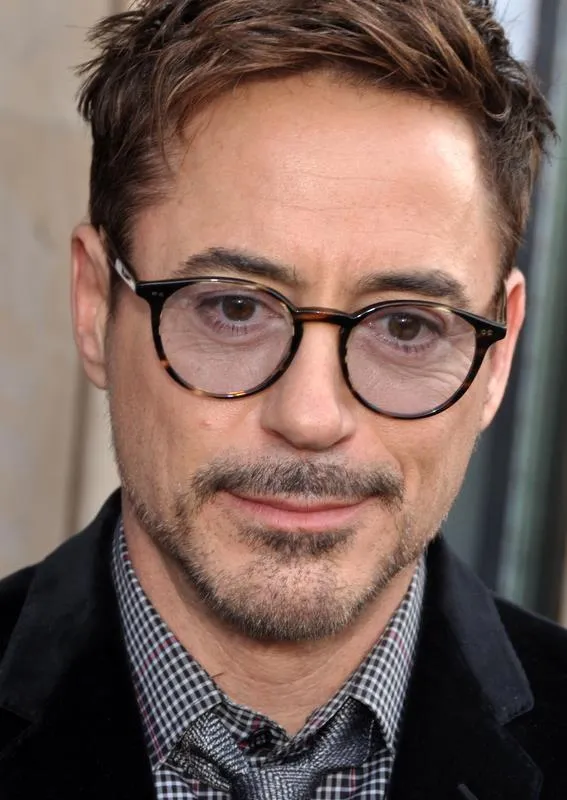 Robert Downey Jr. in glasses at the Iron Man 3 premiere in Paris