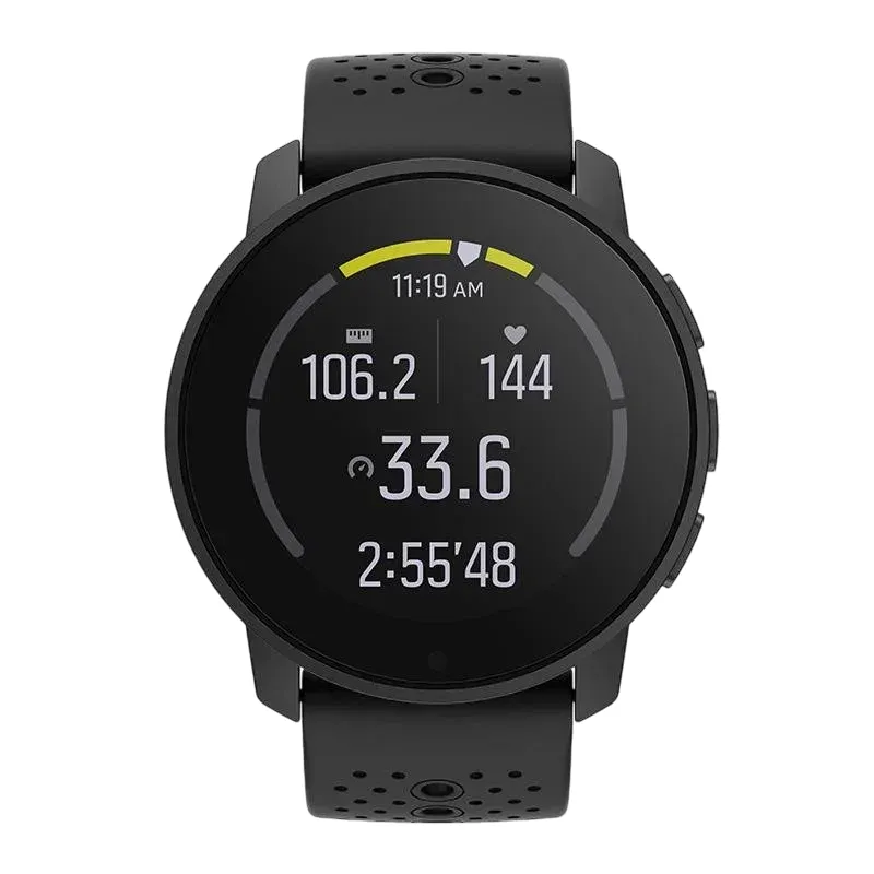 Suunto 9 Peak All Black GPS sports watch showing a cycling workout screen