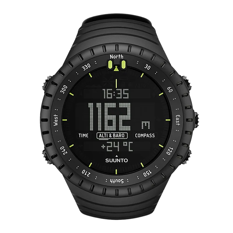 Suunto Core All Black digital watch with black bezel and strap