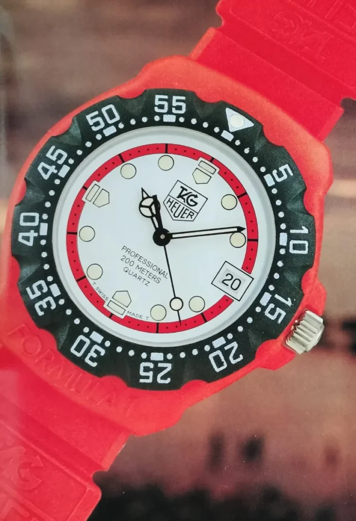 First-series TAG Heuer Formula 1 quartz watch with fibreglass case and silicone strap