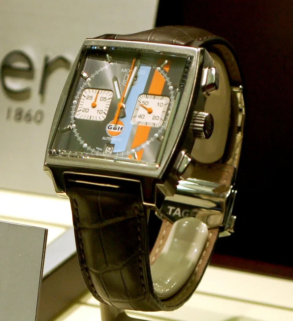 TAG Heuer Monaco Gulf edition with blue and orange dial
