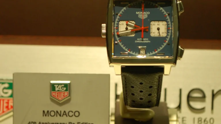 TAG Heuer Monaco square chronograph, a re-edition of the Heuer Monaco 1133B worn by Steve McQueen