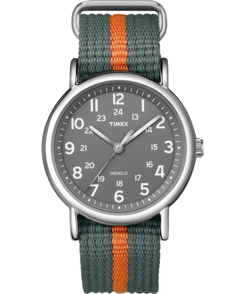 Timex Weekender 38 mm watch on a nylon strap